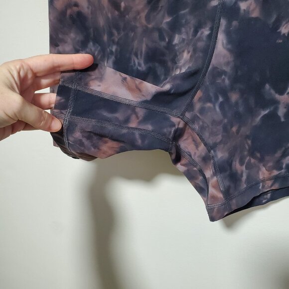 LULULEMON Align Bike Short 6" Diamond Dye Graphite Grey Pink Pastel Women's 14 - Picture 3 of 12